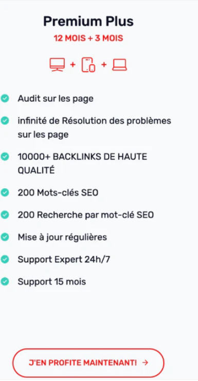 Flexe-pack : Premium Plus 12+3 mois